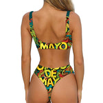 Colorful Cinco de Mayo Print Front Bow Tie Bikini