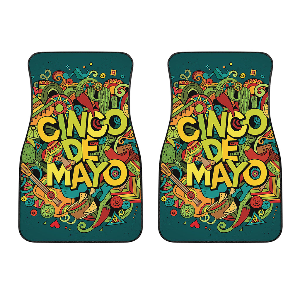 Colorful Cinco de Mayo Print Front Car Floor Mats
