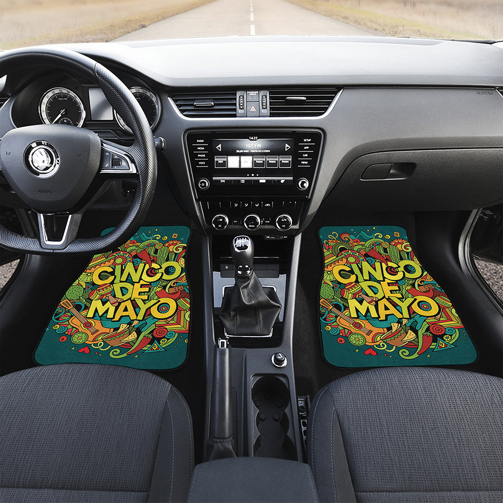 Colorful Cinco de Mayo Print Front Car Floor Mats