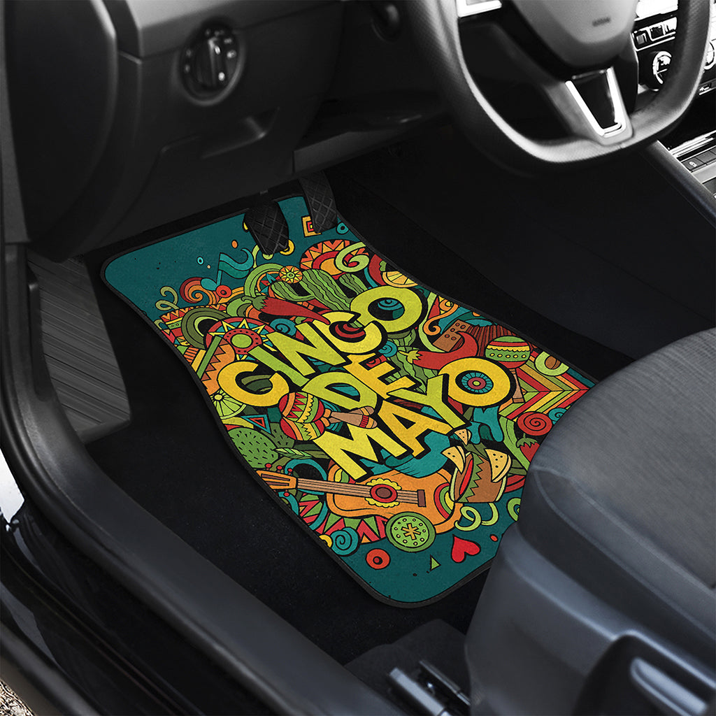 Colorful Cinco de Mayo Print Front Car Floor Mats