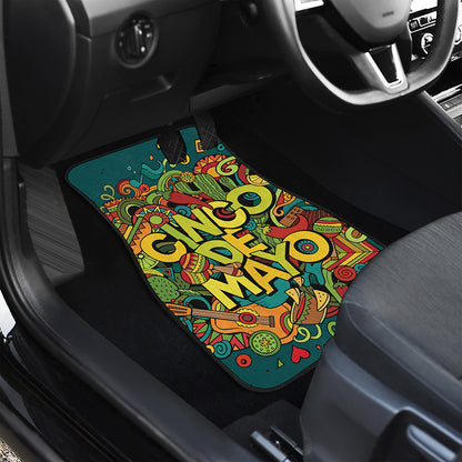 Colorful Cinco de Mayo Print Front Car Floor Mats