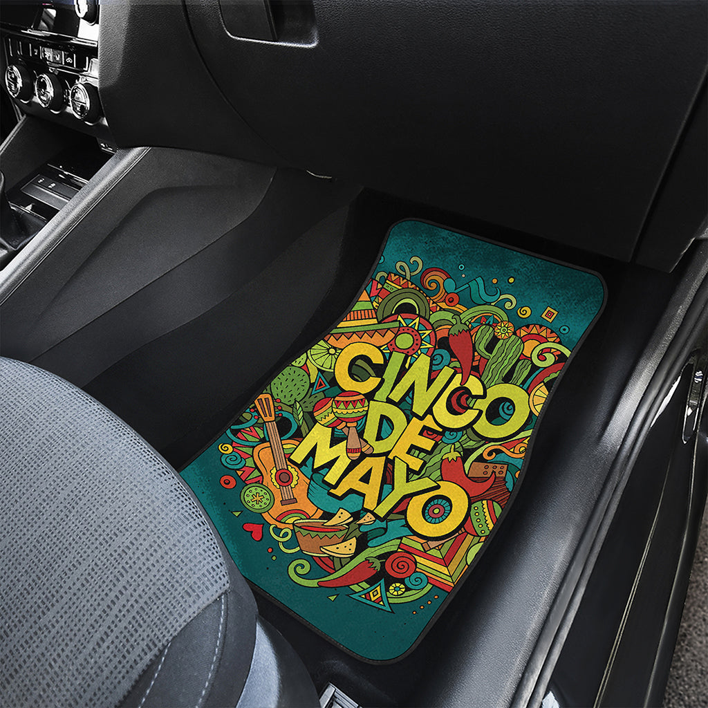 Colorful Cinco de Mayo Print Front Car Floor Mats