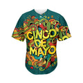 Colorful Cinco de Mayo Print Men's Baseball Jersey
