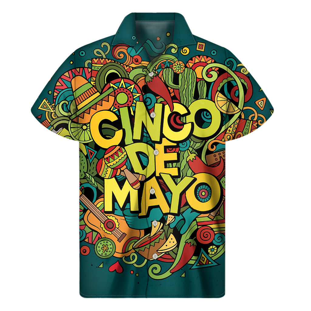 Colorful Cinco de Mayo Print Men's Short Sleeve Shirt