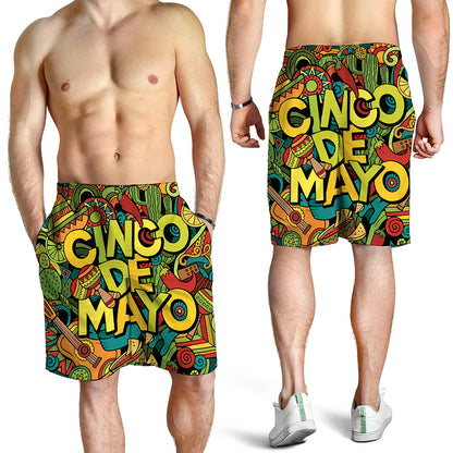 Colorful Cinco de Mayo Print Men's Shorts