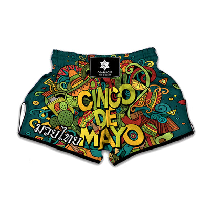 Colorful Cinco de Mayo Print Muay Thai Boxing Shorts