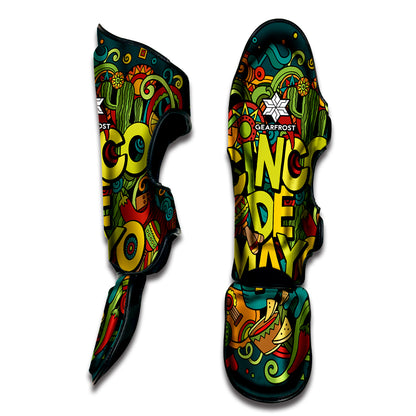 Colorful Cinco de Mayo Print Muay Thai Shin Guard