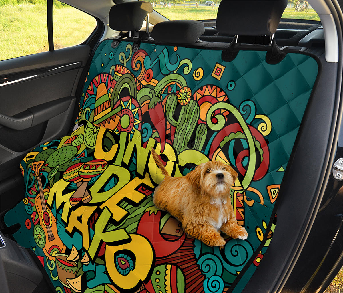 Colorful Cinco de Mayo Print Pet Car Back Seat Cover