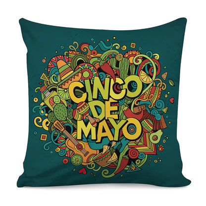 Colorful Cinco de Mayo Print Pillow Cover