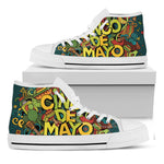 Colorful Cinco de Mayo Print White High Top Shoes