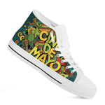 Colorful Cinco de Mayo Print White High Top Shoes
