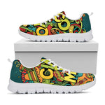 Colorful Cinco de Mayo Print White Sneakers