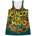 Colorful Cinco de Mayo Print Women's Racerback Tank Top
