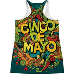 Colorful Cinco de Mayo Print Women's Racerback Tank Top
