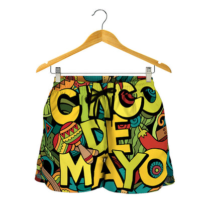 Colorful Cinco de Mayo Print Women's Shorts