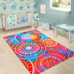 Colorful Circle Mandala Print Area Rug GearFrost