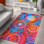 Colorful Circle Mandala Print Area Rug GearFrost