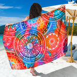 Colorful Circle Mandala Print Beach Sarong Wrap