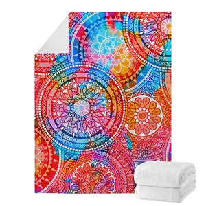 Colorful Circle Mandala Print Blanket