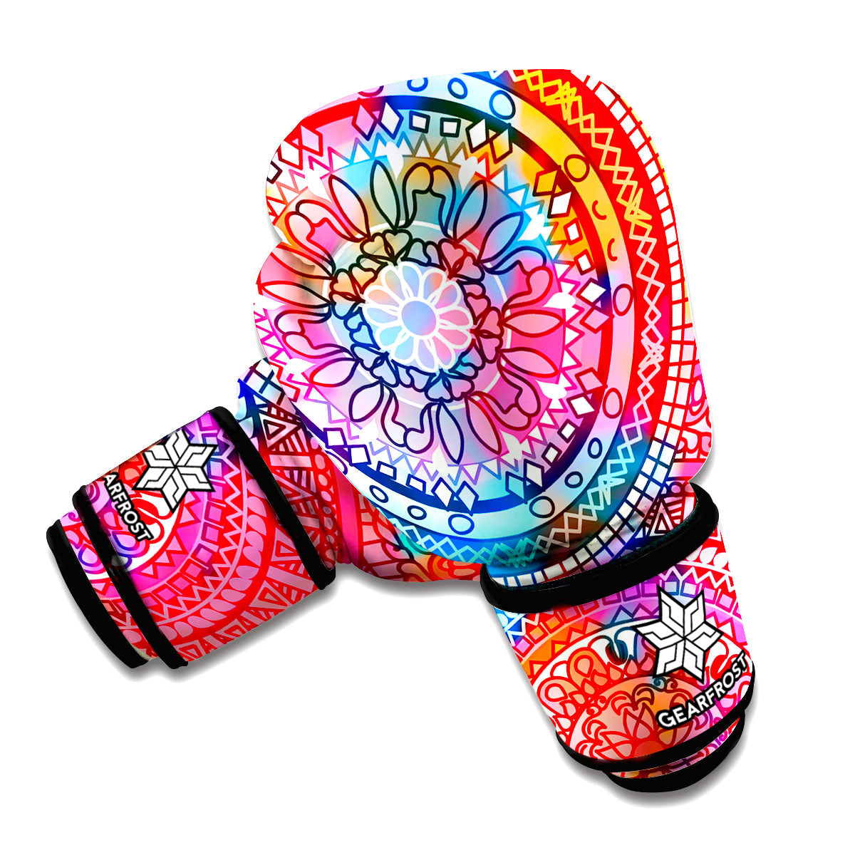 Colorful Circle Mandala Print Boxing Gloves