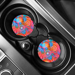 Colorful Circle Mandala Print Car Coasters