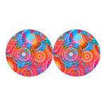 Colorful Circle Mandala Print Car Coasters