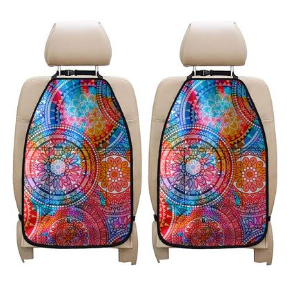 Colorful Circle Mandala Print Car Seat Organizers