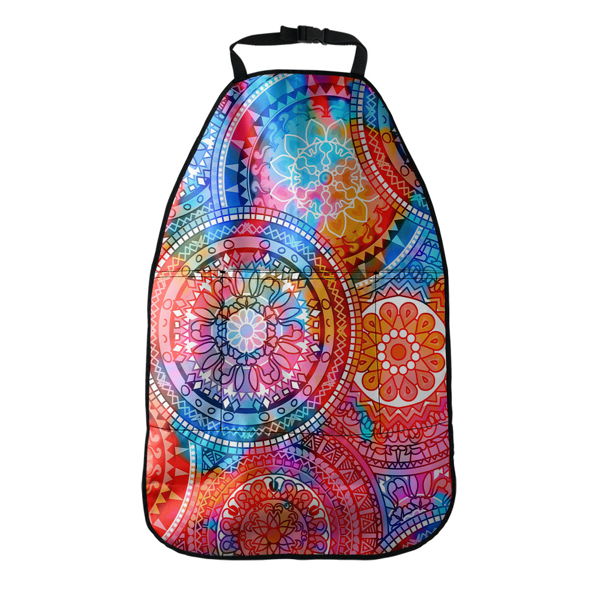 Colorful Circle Mandala Print Car Seat Organizers