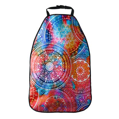 Colorful Circle Mandala Print Car Seat Organizers