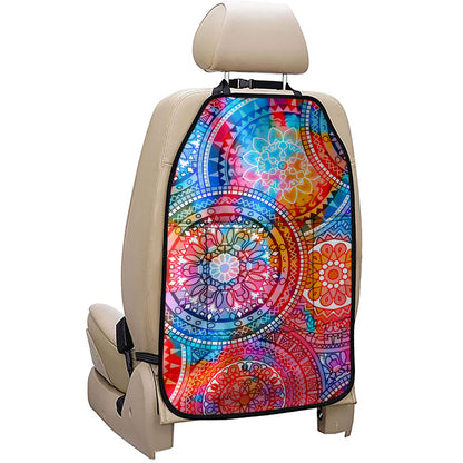 Colorful Circle Mandala Print Car Seat Organizers