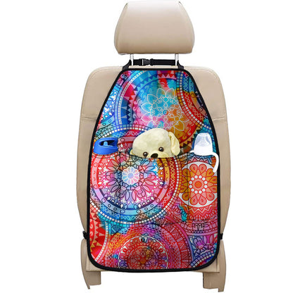 Colorful Circle Mandala Print Car Seat Organizers