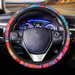 Colorful Circle Mandala Print Car Steering Wheel Cover