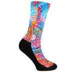 Colorful Circle Mandala Print Crew Socks