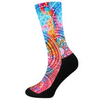 Colorful Circle Mandala Print Crew Socks