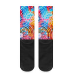 Colorful Circle Mandala Print Crew Socks