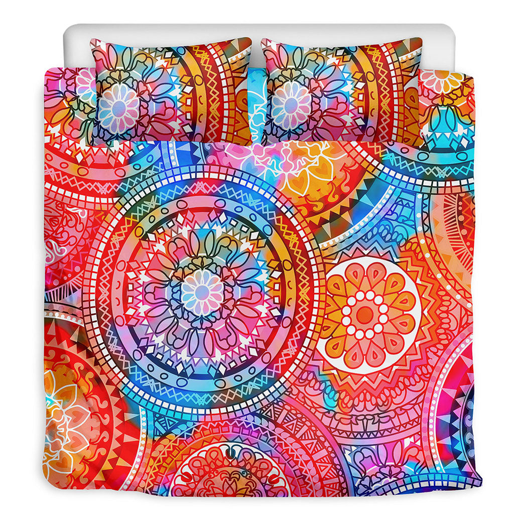 Colorful Circle Mandala Print Duvet Cover Bedding Set