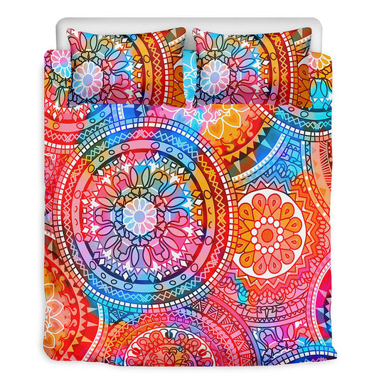 Colorful Circle Mandala Print Duvet Cover Bedding Set