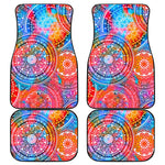 Colorful Circle Mandala Print Front and Back Car Floor Mats
