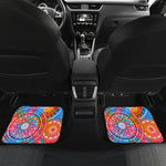 Colorful Circle Mandala Print Front and Back Car Floor Mats