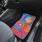 Colorful Circle Mandala Print Front and Back Car Floor Mats