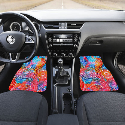 Colorful Circle Mandala Print Front Car Floor Mats