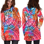 Colorful Circle Mandala Print Hoodie Dress GearFrost