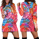 Colorful Circle Mandala Print Hoodie Dress GearFrost