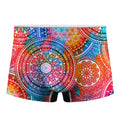 Colorful Circle Mandala Print Men's Boxer Briefs