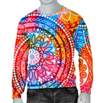 Colorful Circle Mandala Print Men's Crewneck Sweatshirt GearFrost
