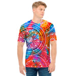 Colorful Circle Mandala Print Men's T-Shirt