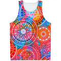 Colorful Circle Mandala Print Men's Tank Top
