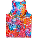 Colorful Circle Mandala Print Men's Tank Top