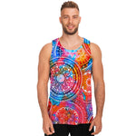 Colorful Circle Mandala Print Men's Tank Top