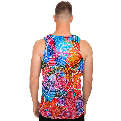 Colorful Circle Mandala Print Men's Tank Top